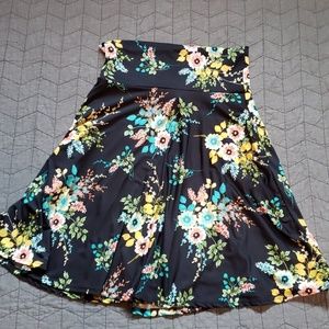 Black Floral Skirt
